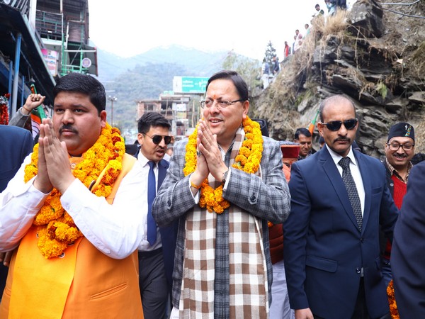 Uttarakhand Chief Minister Pushkar Singh Dhami at the bike rally (Photo/ANI) 
