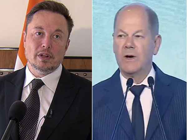 Tesla CEO Elon Musk, German Chancellor Olaf Scholz (File Photos/ANI)