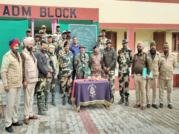 BSF recovers glock pistol and heroin in suspected drone drop near Punjab border. (Photo/ANI)