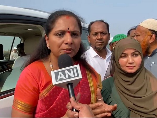 Telangana: BRS MLC K Kavitha demands immediate implementation of Minority Declaration. (Photo/ANI)