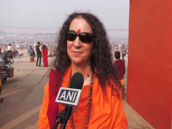 Sadhvi Bhagwati Saraswati at Maha Kumbh 2025 (ANI)