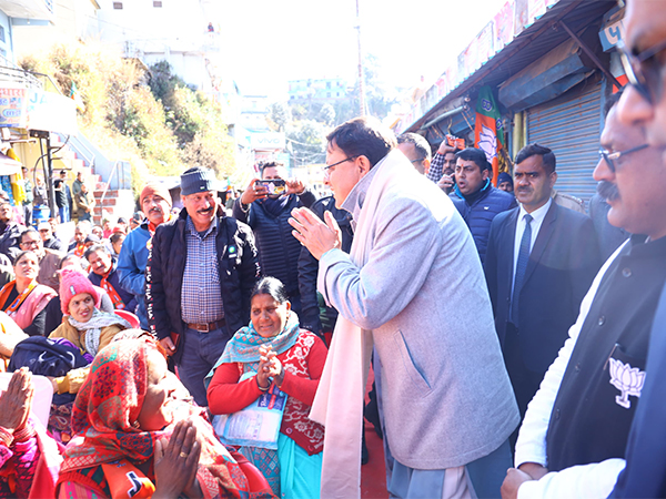 Chief Minister Pushkar Singh Dhami held a public meeting in Chamba on Monday. (Photo/ANI)