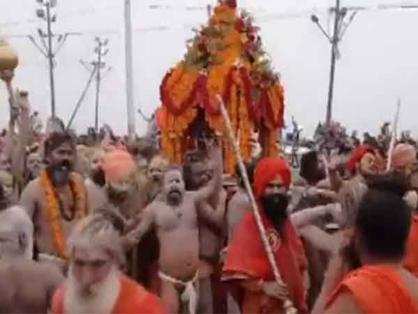 Visual of Naga Sadhus at Maha Kumbh (Photo/ANI)