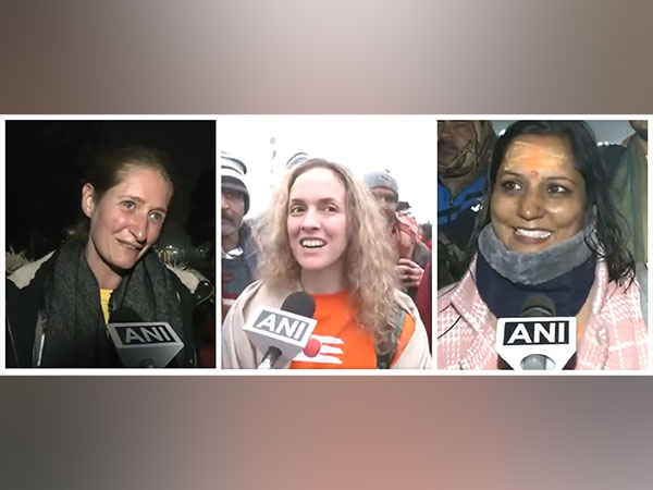Foreign devotees at the Maha Kumbh Mela (Photo/ANI)