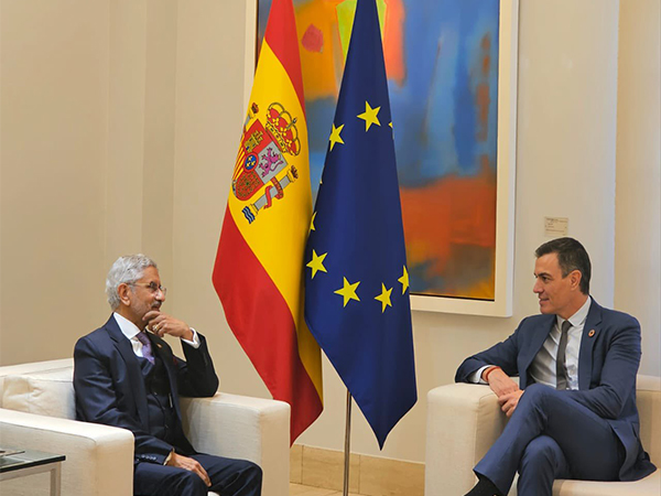 External Affairs Minister S Jaishankar meeting Spanish President Pedro Sánchez in Madrid. (Photo: X/ @DrSJaishankar)