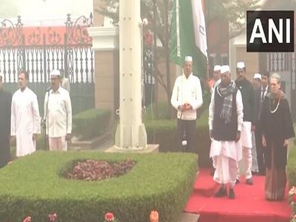 Mallikarjun Kharge, Sonia Gandhi and Rahul Gandhi at inauguration event (Photo/ANI)