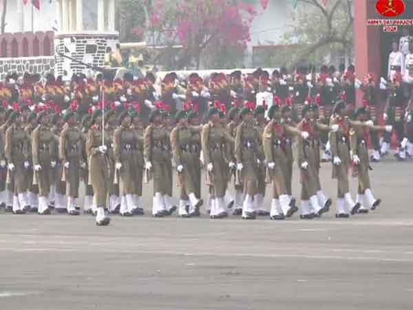 Agniveer women marching contingent participates in 77th Army Day parade (Photo/ADG PI)