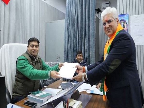 Kailash Gahlot files nomination as BJP candidate for Bijwasan.(Photo/ANI)