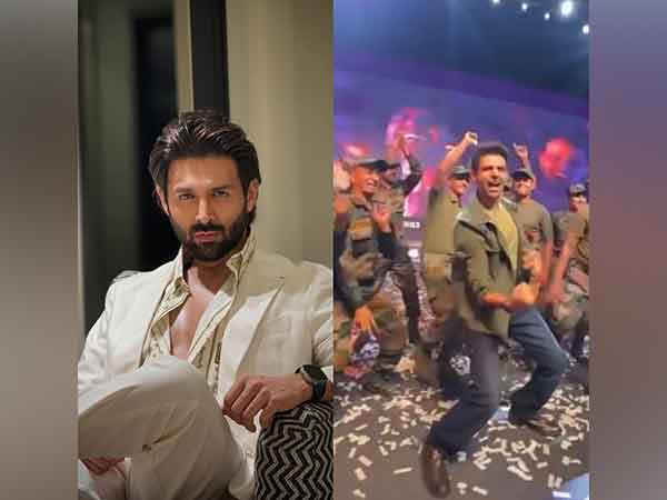 Kartik Aaryan dancing with the Jawans (Image source: Instagram/@kartikaaryan)