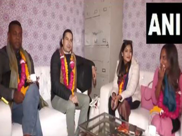 A foreign delegation arrives in Prayagraj (Photo/ANI(