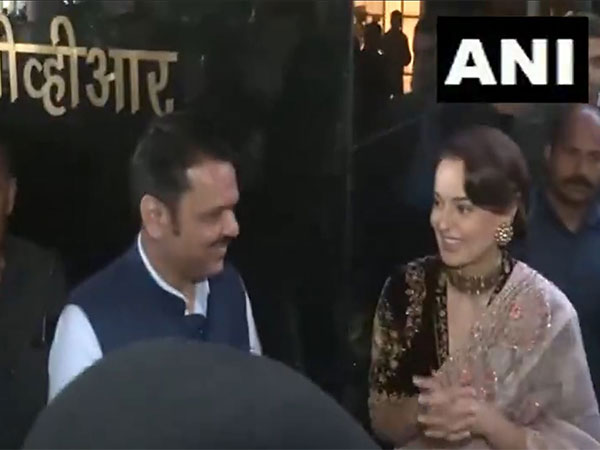 Maharashtra Chief Minister Devendra Fadnavis  and actor-politician Kangana Ranaut (Image source: ANI)