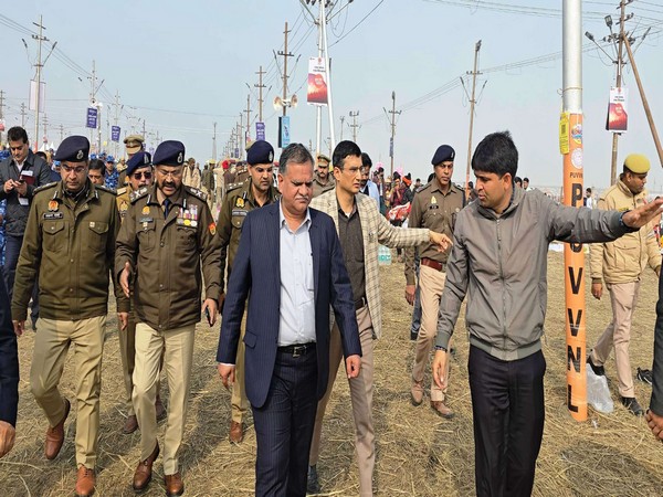 Chief Secretary Manoj Kumar Singh at Mahakumbh Mela.(Photo/ANI)