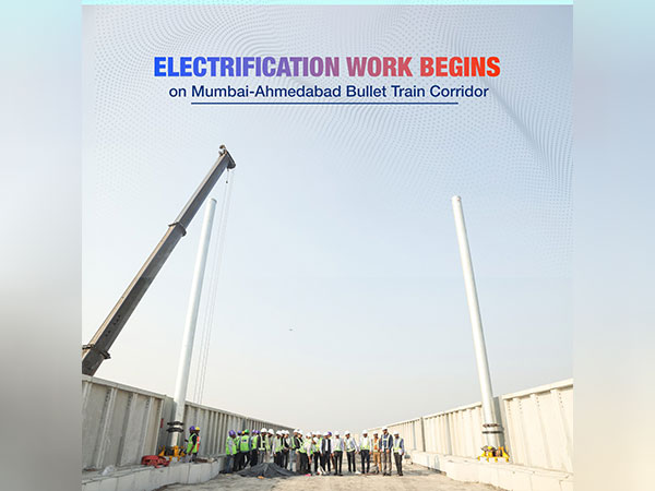The Mumbai-Ahmedabad bullet train corridor is set to commence  electrification work.(Photo/@AshwiniVaishnaw)