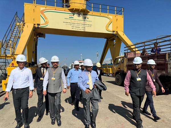 Ambassador Abhay Thakur reviews operations at Sittwe Port (Photo: X/ @IndiainMyanmar)