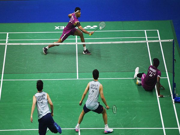 Chirag Shetty and Satwiksairaj Ranikireaddy in action on Day 5 at India Open 2025. (Picture: BAI)