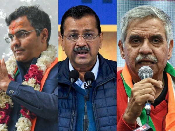 BJP candidate Parvesh Verma, AAP Chief Arvind Kejriwal and Congress candidate Sandeep Dikshit (Photo/ANI)