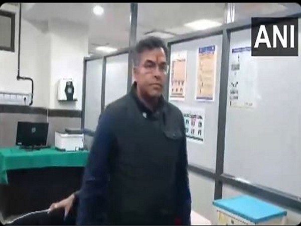 BJP candidate from New Delhi assembly seat, Parvesh Verma at the Lady Hardinge Medical College.