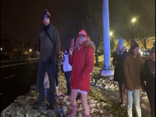Donald Trump's supporters watch fireworks (Image/ANI)