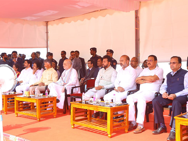 Union Minister Bhupathi Raju Srinivasa Varma (Second from Right). (Pic/@BjpVarma)