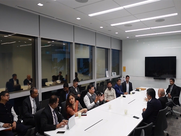 A photo of the high-level meeting by the CapitalLand Group (Source-Telangana CMO)