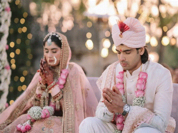 Neeraj Chopra with his wife Himani. (Photo- Neeraj Chopra X/@Neeraj_chopra1)