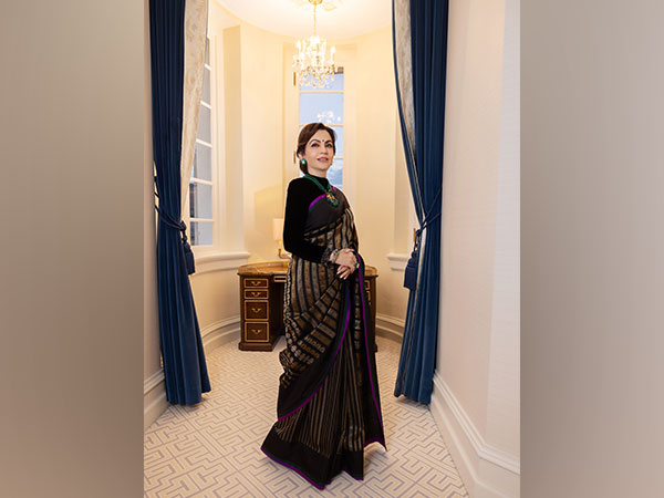 Nita Ambani-Chairperson Reliance Foundation draped in a traditional Kanchipuram silk saree by Swadesh (Photo/Reliance Foundation)