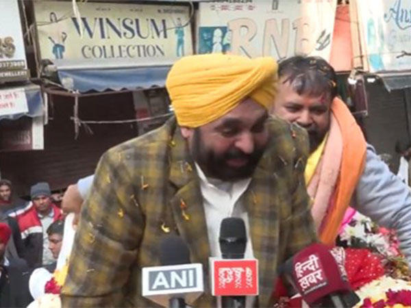Aam Aadmi Party’s star campaigner for Delhi assembly polls and Punjab Chief Minister Bhagwant Mann (Photo/ANI)