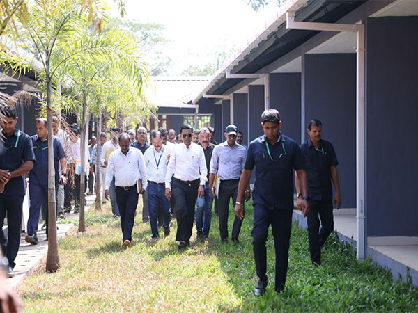 Goa CM Pramod Sawant visits Government College Sankhalim (Photo/ANI)