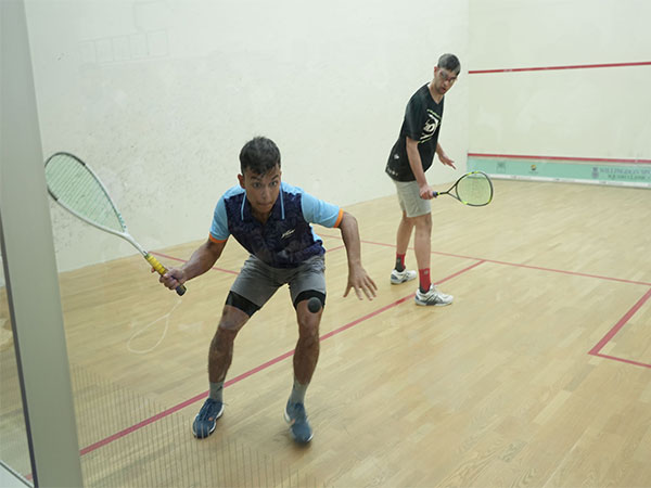Suraj Chand in action during Willingdon Sports Club Squash Classic Open (Image: WSCSCO)