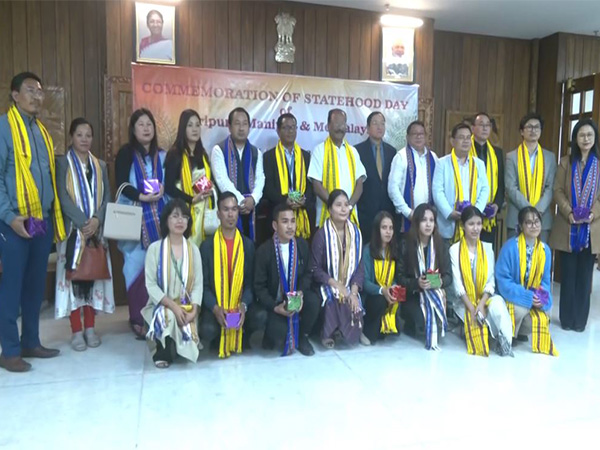 Tripura Statehood Day celebrated at Raj Bhawan in Agartala. (Photo/ANI)