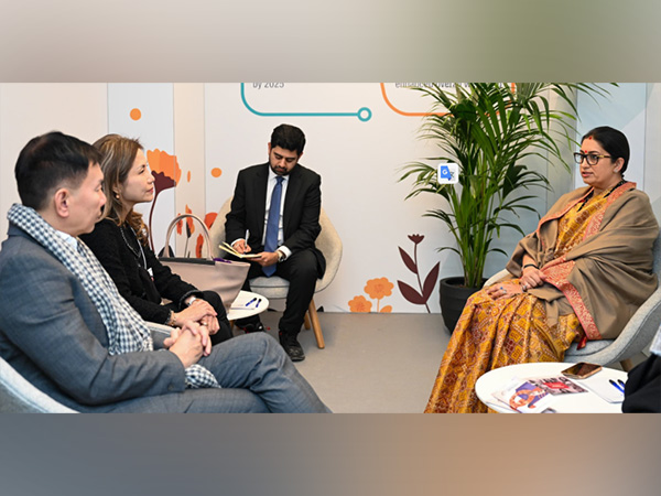 Smriti Irani discusses philanthropy's transformative role at WEF 2025 in Davos. (Photo: X/ @smritiirani)
