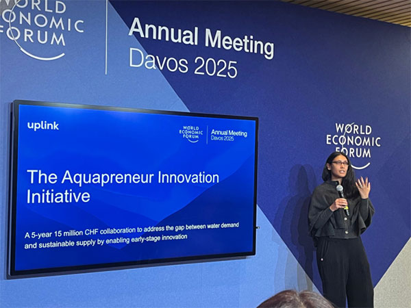 Roshni Nadar Malhotra, Chairperson of HCL Group, announces the winners of ‘Tackling Water Pollution Challenge’ under the Aquapreneur Innovation Initiative in Davos.