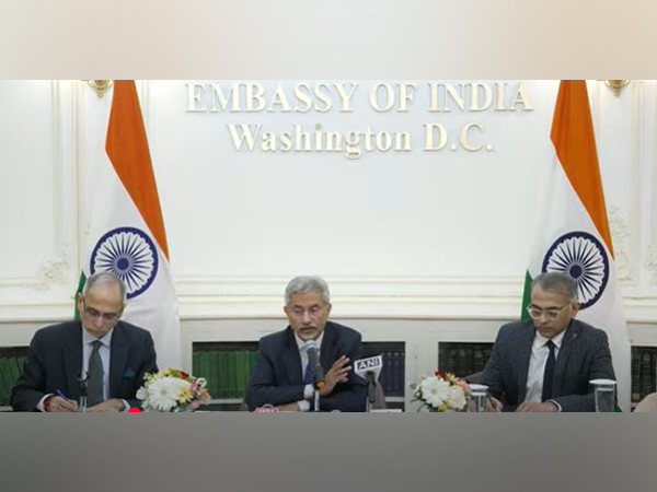 EAM S Jaishankar addressing media in Washington DC (Photo/ YouTube@IndiainUSA)