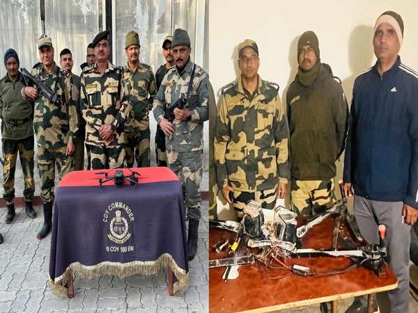 BSF with the recovered drones. (Photo: BSF)