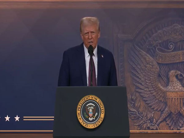 US President Donald Trump virtually addressing the World Economic Forum in Davos, Switzerland (Phtoto: The White House social media)