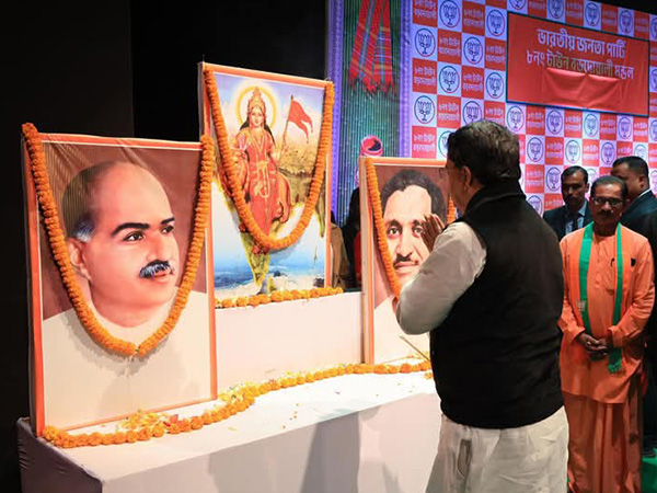 Tripura CM Manik Saha at Rabindra Bhawan, Agartala (Photo/ANI) 