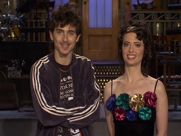Timothee Chalamet, Sarah Sherman in a still from 'SNL' promo (Photo/Instagram/@sarahsquirm)