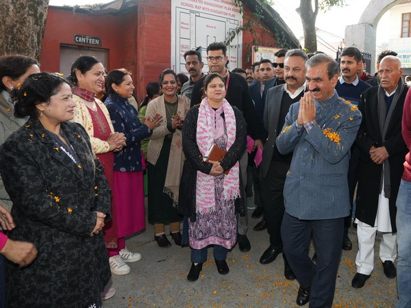  Chief Minister Sukhvinder Singh Sukhu, on Balika Diwas, visited Government Girls Senior Secondary School in Dharamshala.(Photo/ANI)