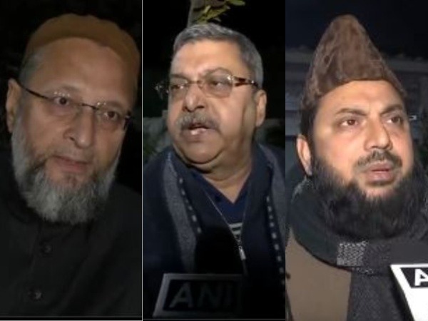 AIMIM MP Asaduddin Owaisi, TMC MP Kalyan Banerjee and Samajwadi Party MP Mohibbullah Nadvi (Photo/ANI)