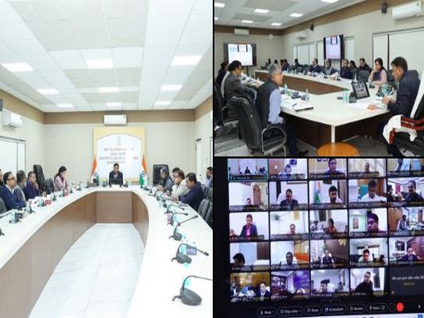 Chaired a review meeting with @socialepfo's regional and zonal offices via video conferencing.(Photo/@mansukhmandviya)
