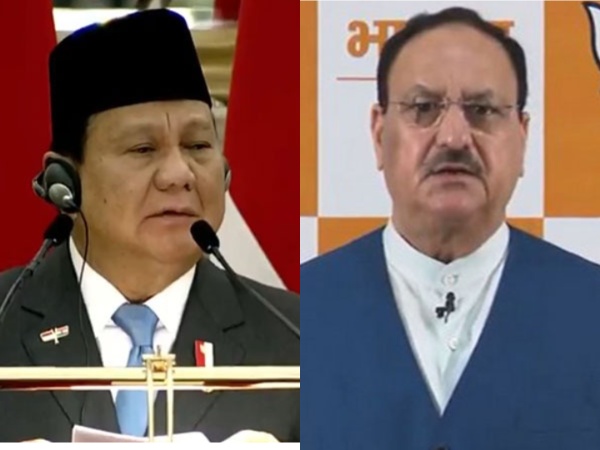 Indonesian President Prabowo Subianto and BJP National President JP Nadda (Photo/ANI)