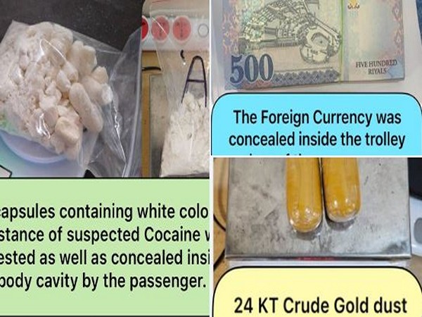 Mumbai airport officials seize drugs, gold, foreign currency in smuggling crackdown. (Photo/ANI)