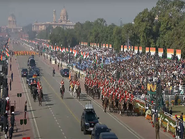 Elite President's Bodyguard marches into 76th Republic Day celebrations at Kartavya Path. (Photo/PM Modi Youtube)