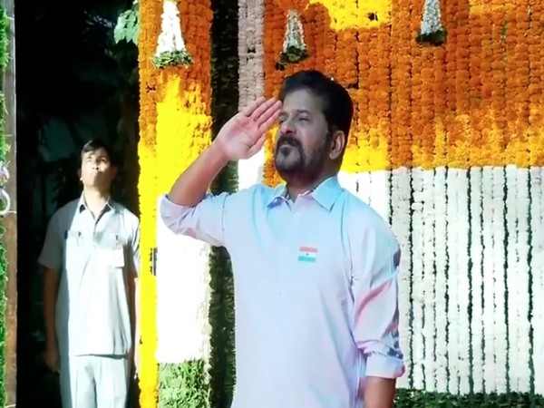  Telangana CM Revanth Reddy unfurls the national flag (Photo/ANI)  