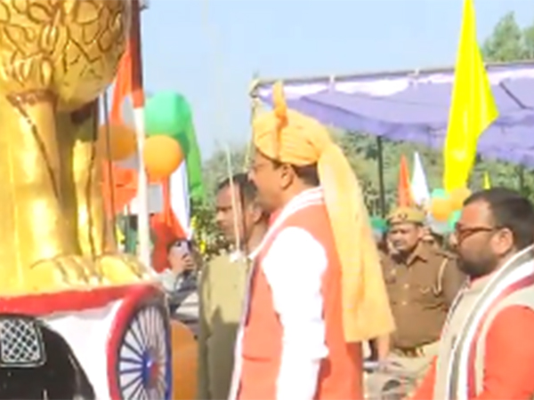 Uttar Pradesh Deputy CM Keshav Prasad Maurya unfurling the national flag (Photo/ANI) 