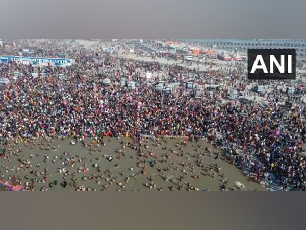 Drone visuals of Sangam Mela Kshetra as #Mahakumbh2025 attracts devotees.(Photo/ANI)