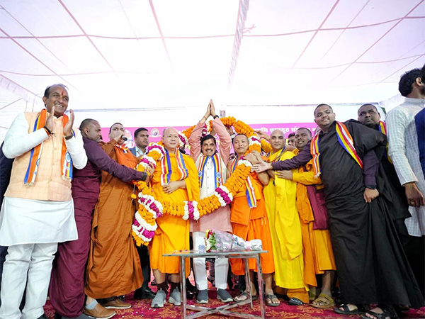 Madhya Pradesh CM Mohan at 9th International Buddhist Festival. (Photo: @DrMohanYadav51)