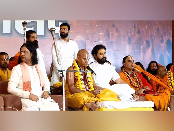 Visuals of Sanatan Dharam Sansad (Photo/ANI)