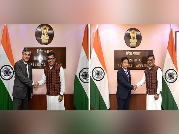 MoS Margherita with Ambassador of Chile (left) and Myanmar (right) (Photo/X@PmargheritaBJP)