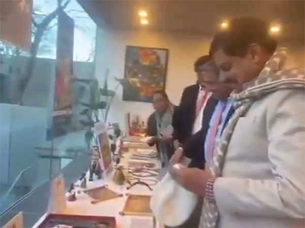 Madhya Pradesh CM Mohan Yadav explores the Tribal Cooperative Marketing Development Federation’s display of tribal products during his visit to Tokyo. (Photo: ANI)